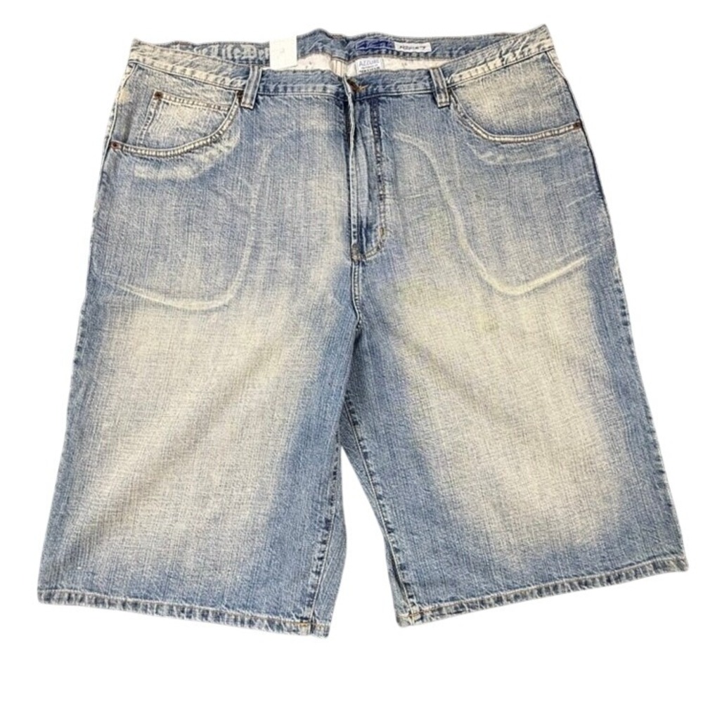 VTG Azzure Love Life Denim Mens 46 Baggy Jean Shorts Light Wash Y2K NWT